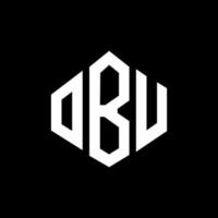 obu letter logo-ontwerp met veelhoekvorm. obu veelhoek en kubusvorm logo-ontwerp. obu zeshoek vector logo sjabloon witte en zwarte kleuren. obu-monogram, bedrijfs- en onroerendgoedlogo.