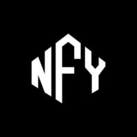 nfy letter logo-ontwerp met veelhoekvorm. nfy veelhoek en kubusvorm logo-ontwerp. nfy zeshoek vector logo sjabloon witte en zwarte kleuren. nfy-monogram, bedrijfs- en onroerendgoedlogo.