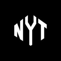 nyt letter logo-ontwerp met veelhoekvorm. nyt veelhoek en kubusvorm logo-ontwerp. nyt zeshoek vector logo sjabloon witte en zwarte kleuren. nyt-monogram, bedrijfs- en onroerendgoedlogo.