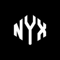 nyx letter logo-ontwerp met veelhoekvorm. nyx veelhoek en kubusvorm logo-ontwerp. nyx zeshoek vector logo sjabloon witte en zwarte kleuren. nyx-monogram, bedrijfs- en onroerendgoedlogo.