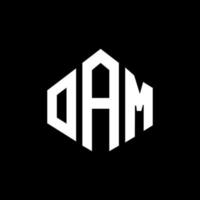 oam letter logo-ontwerp met veelhoekvorm. oam veelhoek en kubusvorm logo-ontwerp. oam zeshoek vector logo sjabloon witte en zwarte kleuren. oam monogram, business en onroerend goed logo.