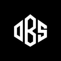 obs letter logo-ontwerp met veelhoekvorm. obs veelhoek en kubusvorm logo-ontwerp. obs zeshoek vector logo sjabloon witte en zwarte kleuren. obs-monogram, bedrijfs- en onroerendgoedlogo.