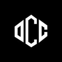 occ letter logo-ontwerp met veelhoekvorm. occ veelhoek en kubusvorm logo-ontwerp. occ zeshoek vector logo sjabloon witte en zwarte kleuren. occ-monogram, bedrijfs- en onroerendgoedlogo.