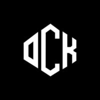 ock letter logo-ontwerp met veelhoekvorm. ock veelhoek en kubusvorm logo-ontwerp. ock zeshoek vector logo sjabloon witte en zwarte kleuren. ock-monogram, bedrijfs- en onroerendgoedlogo.