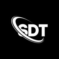 sdt-logo. sd brief. SD brief logo ontwerp. initialen sdt-logo gekoppeld aan cirkel en monogram-logo in hoofdletters. sdt-typografie voor technologie, zaken en onroerend goed merk. vector