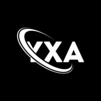 yxa-logo. yxa brief. yxa brief logo ontwerp. initialen yxa-logo gekoppeld aan cirkel en monogram-logo in hoofdletters. yxa typografie voor technologie, zaken en onroerend goed merk. vector
