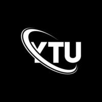 ytu-logo. ytu brief. ytu brief logo ontwerp. initialen ytu-logo gekoppeld aan cirkel en monogram-logo in hoofdletters. ytu typografie voor technologie, zaken en onroerend goed merk. vector
