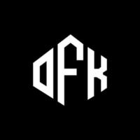 ofk letter logo-ontwerp met veelhoekvorm. ofk veelhoek en kubusvorm logo-ontwerp. ofk zeshoek vector logo sjabloon witte en zwarte kleuren. ofk monogram, bedrijfs- en onroerend goed logo.