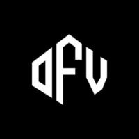 ofv letter logo-ontwerp met veelhoekvorm. ofv veelhoek en kubusvorm logo-ontwerp. ofv zeshoek vector logo sjabloon witte en zwarte kleuren. ofv monogram, bedrijfs- en onroerend goed logo.