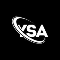 ysa-logo. ya brief. ysa brief logo ontwerp. initialen ysa-logo gekoppeld aan cirkel en monogram-logo in hoofdletters. ysa typografie voor technologie, zaken en onroerend goed merk. vector