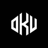 oku letter logo-ontwerp met veelhoekvorm. oku veelhoek en kubusvorm logo-ontwerp. oku zeshoek vector logo sjabloon witte en zwarte kleuren. oku monogram, business en onroerend goed logo.