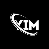 yim-logo. yim brief. yim brief logo ontwerp. initialen yim-logo gekoppeld aan cirkel en monogram-logo in hoofdletters. yim typografie voor technologie, zaken en onroerend goed merk. vector