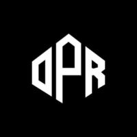 opr letter logo-ontwerp met veelhoekvorm. opr veelhoek en kubusvorm logo-ontwerp. opr zeshoek vector logo sjabloon witte en zwarte kleuren. opr monogram, business en onroerend goed logo.