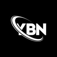 ybn-logo. ybn brief. ybn brief logo ontwerp. initialen ybn-logo gekoppeld aan cirkel en monogram-logo in hoofdletters. ybn typografie voor technologie, zaken en onroerend goed merk. vector