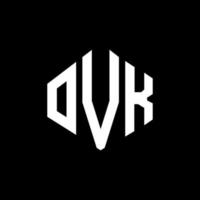 ovk letter logo-ontwerp met veelhoekvorm. ovk veelhoek en kubusvorm logo-ontwerp. ovk zeshoek vector logo sjabloon witte en zwarte kleuren. ovk monogram, bedrijfs- en onroerend goed logo.