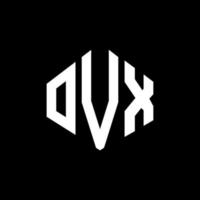 ovx letter logo-ontwerp met veelhoekvorm. ovx veelhoek en kubusvorm logo-ontwerp. ovx zeshoek vector logo sjabloon witte en zwarte kleuren. ovx-monogram, bedrijfs- en onroerendgoedlogo.