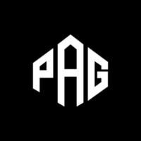 pag letter logo-ontwerp met veelhoekvorm. pag veelhoek en kubusvorm logo-ontwerp. pag zeshoek vector logo sjabloon witte en zwarte kleuren. pag-monogram, bedrijfs- en onroerendgoedlogo.