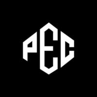 pec letter logo-ontwerp met veelhoekvorm. pec veelhoek en kubusvorm logo-ontwerp. pec zeshoek vector logo sjabloon witte en zwarte kleuren. pec-monogram, bedrijfs- en onroerendgoedlogo.