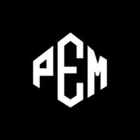 pem letter logo-ontwerp met veelhoekvorm. pem veelhoek en kubusvorm logo-ontwerp. pem zeshoek vector logo sjabloon witte en zwarte kleuren. pem monogram, bedrijfs- en onroerend goed logo.