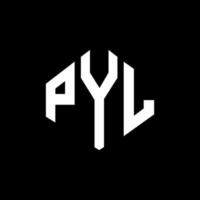 pyl letter logo-ontwerp met veelhoekvorm. pyl veelhoek en kubusvorm logo-ontwerp. pyl zeshoek vector logo sjabloon witte en zwarte kleuren. pyl monogram, business en onroerend goed logo.