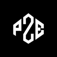 pze letter logo-ontwerp met veelhoekvorm. pze veelhoek en kubusvorm logo-ontwerp. pze zeshoek vector logo sjabloon witte en zwarte kleuren. pze-monogram, bedrijfs- en onroerendgoedlogo.