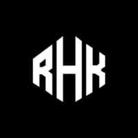 rhk letter logo-ontwerp met veelhoekvorm. rhk veelhoek en kubusvorm logo-ontwerp. rhk zeshoek vector logo sjabloon witte en zwarte kleuren. rhk-monogram, bedrijfs- en onroerendgoedlogo.