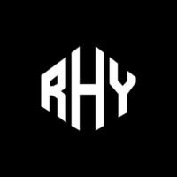 rhy letter logo-ontwerp met veelhoekvorm. rhy veelhoek en kubusvorm logo-ontwerp. rhy zeshoek vector logo sjabloon witte en zwarte kleuren. rhy monogram, business en onroerend goed logo.