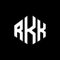 rkk letter logo-ontwerp met veelhoekvorm. rkk veelhoek en kubusvorm logo-ontwerp. rkk zeshoek vector logo sjabloon witte en zwarte kleuren. rkk monogram, bedrijfs- en onroerend goed logo.