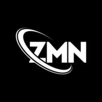 zmn-logo. zn brief. zmn brief logo ontwerp. initialen zmn logo gekoppeld aan cirkel en monogram logo in hoofdletters. zmn typografie voor technologie, zaken en onroerend goed merk. vector