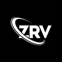 zrv-logo. zrv brief. zrv brief logo ontwerp. initialen zrv-logo gekoppeld aan cirkel en monogram-logo in hoofdletters. zrv typografie voor technologie, zaken en onroerend goed merk. vector