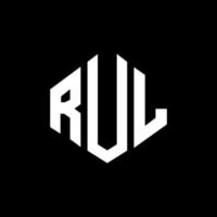 rul letter logo-ontwerp met veelhoekvorm. rul veelhoek en kubusvorm logo-ontwerp. rul zeshoek vector logo sjabloon witte en zwarte kleuren. rul-monogram, bedrijfs- en onroerendgoedlogo.