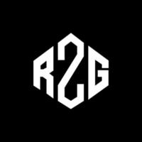 rzg letter logo-ontwerp met veelhoekvorm. rzg veelhoek en kubusvorm logo-ontwerp. rzg zeshoek vector logo sjabloon witte en zwarte kleuren. rzg-monogram, bedrijfs- en onroerendgoedlogo.