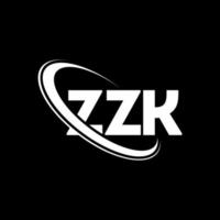 zzk-logo. zk brief. zzk brief logo ontwerp. initialen zzk-logo gekoppeld aan cirkel en monogram-logo in hoofdletters. zzk typografie voor technologie, business en onroerend goed merk. vector