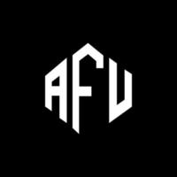 afu letter logo-ontwerp met veelhoekvorm. afu veelhoek en kubusvorm logo-ontwerp. afu zeshoek vector logo sjabloon witte en zwarte kleuren. afu-monogram, bedrijfs- en onroerendgoedlogo.