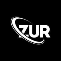 zur logo. zur brief. zur brief logo ontwerp. initialen zur logo gekoppeld aan cirkel en hoofdletter monogram logo. zur typografie voor technologie, zaken en onroerend goed merk. vector