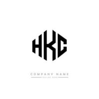 hkc letter logo-ontwerp met veelhoekvorm. hkc veelhoek en kubusvorm logo-ontwerp. hkc zeshoek vector logo sjabloon witte en zwarte kleuren. hkc-monogram, bedrijfs- en onroerendgoedlogo.