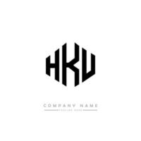 hku letter logo-ontwerp met veelhoekvorm. hku veelhoek en kubusvorm logo-ontwerp. hku zeshoek vector logo sjabloon witte en zwarte kleuren. hku-monogram, bedrijfs- en onroerendgoedlogo.