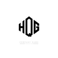 hqg letter logo-ontwerp met veelhoekvorm. hqg veelhoek en kubusvorm logo-ontwerp. hqg zeshoek vector logo sjabloon witte en zwarte kleuren. hqg-monogram, bedrijfs- en onroerendgoedlogo.