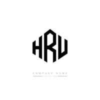 hru letter logo-ontwerp met veelhoekvorm. hru veelhoek en kubusvorm logo-ontwerp. hru zeshoek vector logo sjabloon witte en zwarte kleuren. hru monogram, business en onroerend goed logo.