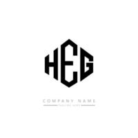 heg letter logo-ontwerp met veelhoekvorm. heg veelhoek en kubusvorm logo-ontwerp. heg zeshoek vector logo sjabloon witte en zwarte kleuren. heg monogram, bedrijfs- en onroerend goed logo.