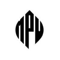 mpv cirkel letter logo ontwerp met cirkel en ellipsvorm. mpv ellipsletters met typografische stijl. de drie initialen vormen een cirkellogo. mpv cirkel embleem abstracte monogram brief mark vector. vector