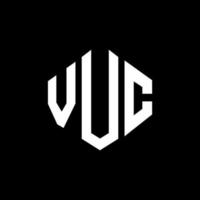 vuc letter logo-ontwerp met veelhoekvorm. vuc veelhoek en kubusvorm logo-ontwerp. vuc zeshoek vector logo sjabloon witte en zwarte kleuren. vuc-monogram, bedrijfs- en onroerendgoedlogo.