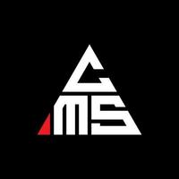 cms driehoek letter logo ontwerp met driehoekige vorm. cms driehoek logo ontwerp monogram. cms driehoek vector logo sjabloon met rode kleur. cms driehoekig logo eenvoudig, elegant en luxueus logo.