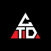 ctd driehoek brief logo ontwerp met driehoekige vorm. ctd driehoek logo ontwerp monogram. ctd driehoek vector logo sjabloon met rode kleur. ctd driehoekig logo eenvoudig, elegant en luxueus logo.