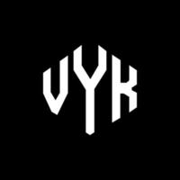 vyk letter logo-ontwerp met veelhoekvorm. vyk veelhoek en kubusvorm logo-ontwerp. vyk zeshoek vector logo sjabloon witte en zwarte kleuren. vyk-monogram, bedrijfs- en onroerendgoedlogo.