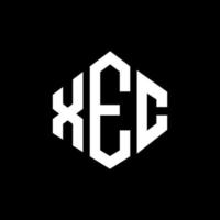 xec letter logo-ontwerp met veelhoekvorm. xec veelhoek en kubusvorm logo-ontwerp. xec zeshoek vector logo sjabloon witte en zwarte kleuren. xec monogram, bedrijfs- en onroerend goed logo.
