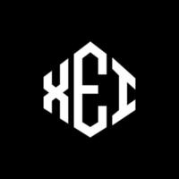 xei letter logo-ontwerp met veelhoekvorm. xei veelhoek en kubusvorm logo-ontwerp. xei zeshoek vector logo sjabloon witte en zwarte kleuren. xei monogram, business en onroerend goed logo.