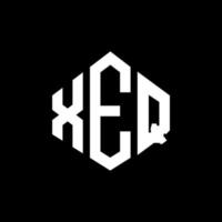 xeq letter logo-ontwerp met veelhoekvorm. xeq veelhoek en kubusvorm logo-ontwerp. xeq zeshoek vector logo sjabloon witte en zwarte kleuren. xeq-monogram, bedrijfs- en onroerendgoedlogo.