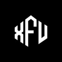 xfu letter logo-ontwerp met veelhoekvorm. xfu veelhoek en kubusvorm logo-ontwerp. xfu zeshoek vector logo sjabloon witte en zwarte kleuren. xfu-monogram, bedrijfs- en onroerendgoedlogo.