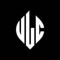 ulc cirkel letter logo-ontwerp met cirkel en ellipsvorm. ulc ellipsletters met typografische stijl. de drie initialen vormen een cirkellogo. ulc cirkel embleem abstracte monogram brief mark vector. vector